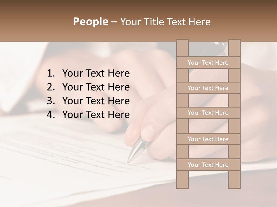 A Person Writing On A Piece Of Paper With A Pen PowerPoint Template