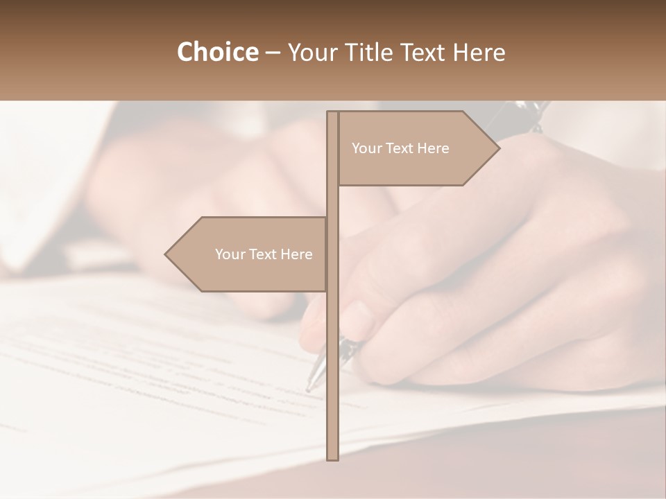A Person Writing On A Piece Of Paper With A Pen PowerPoint Template