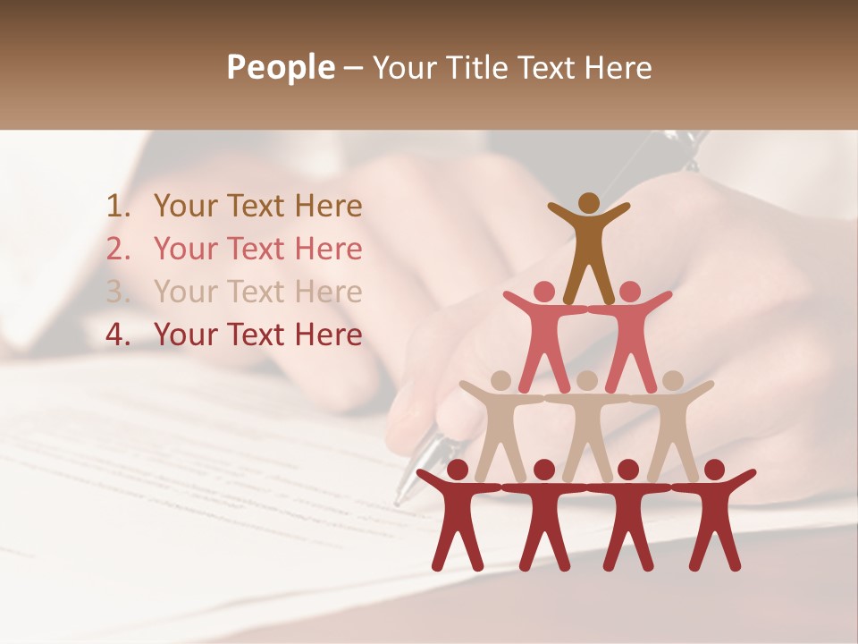 A Person Writing On A Piece Of Paper With A Pen PowerPoint Template