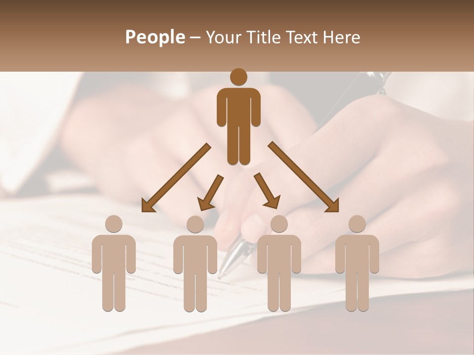 A Person Writing On A Piece Of Paper With A Pen PowerPoint Template