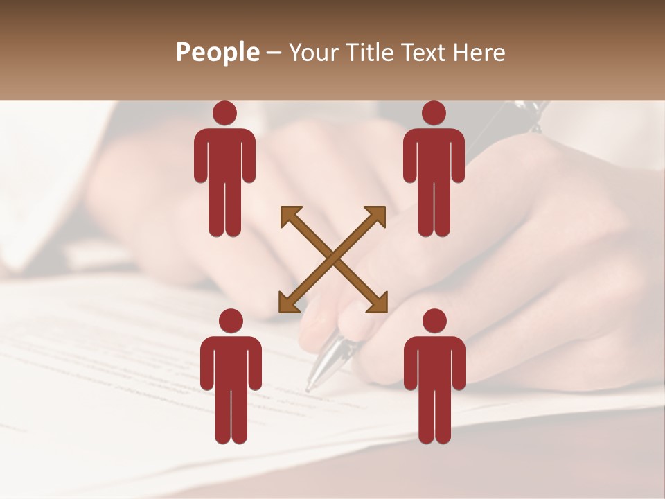 A Person Writing On A Piece Of Paper With A Pen PowerPoint Template