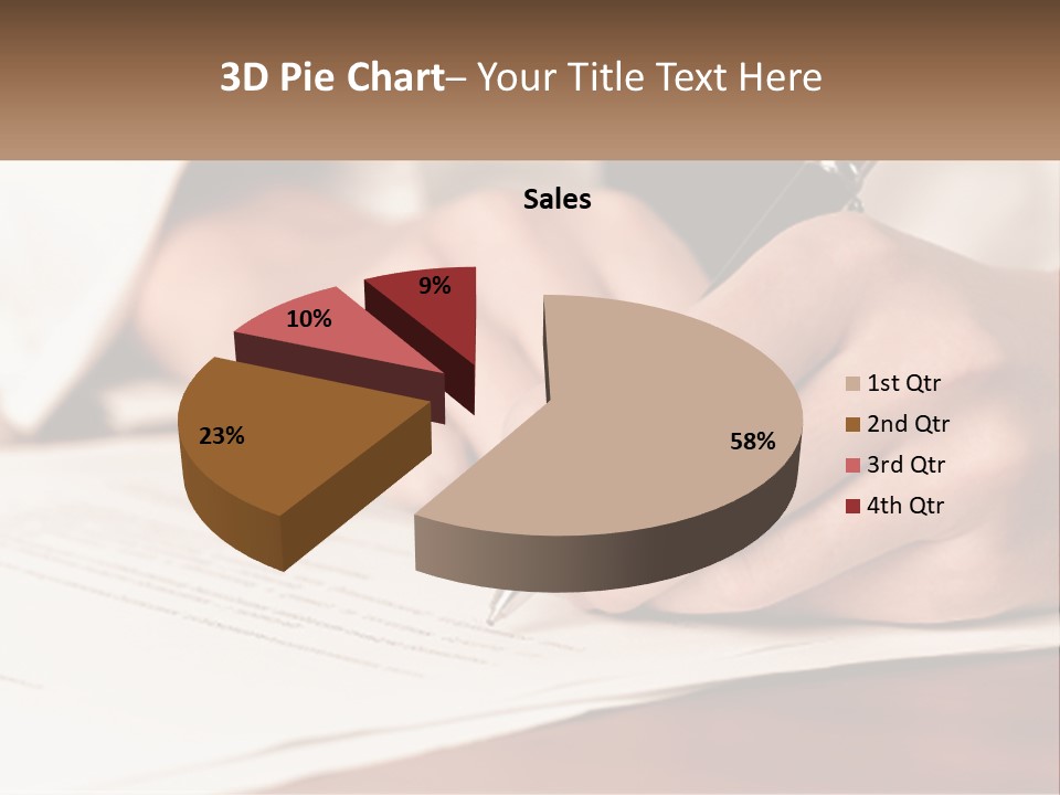 A Person Writing On A Piece Of Paper With A Pen PowerPoint Template
