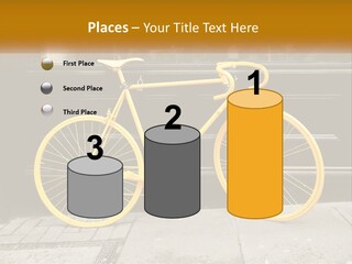 A Yellow Bicycle Parked On The Side Of A Building PowerPoint Template