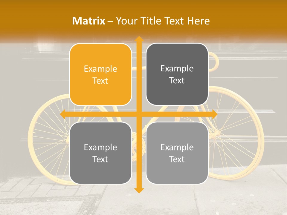 A Yellow Bicycle Parked On The Side Of A Building PowerPoint Template