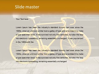 A Yellow Bicycle Parked On The Side Of A Building PowerPoint Template