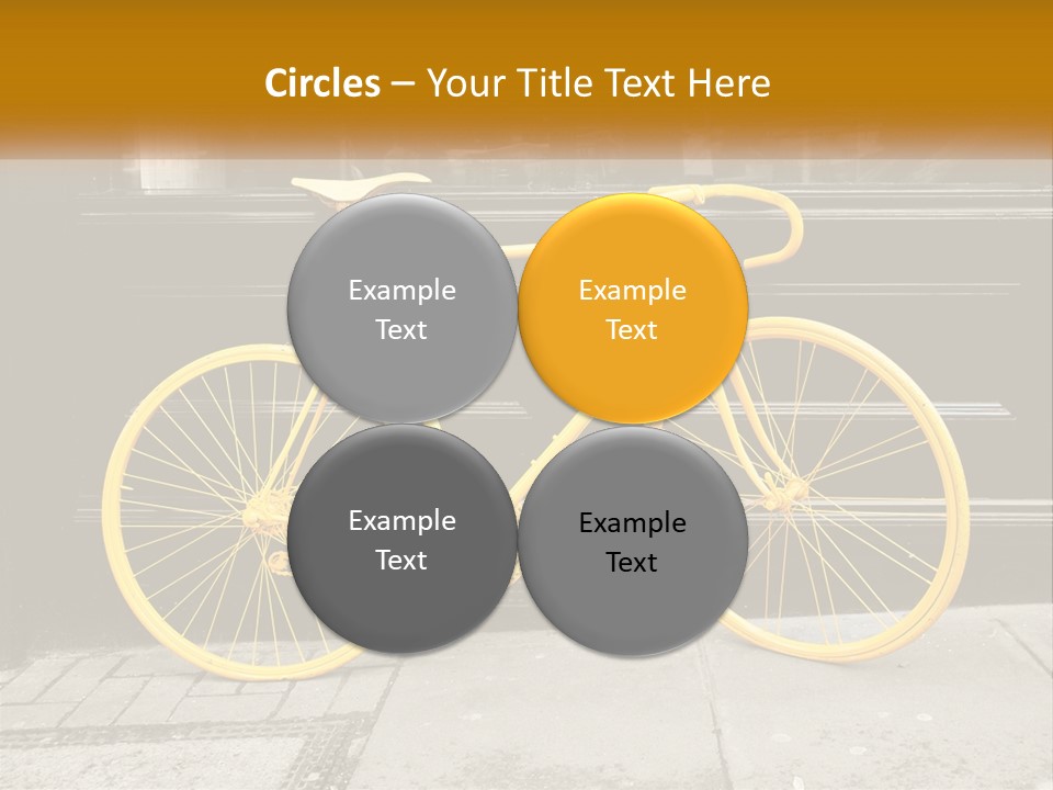 A Yellow Bicycle Parked On The Side Of A Building PowerPoint Template
