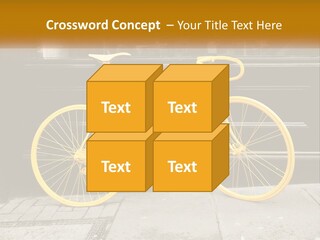 A Yellow Bicycle Parked On The Side Of A Building PowerPoint Template