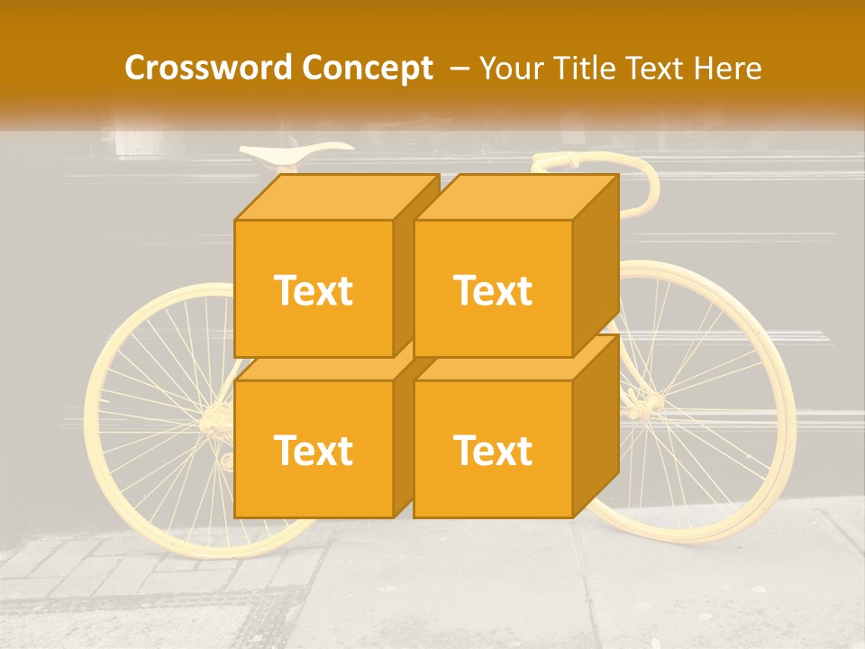 A Yellow Bicycle Parked On The Side Of A Building PowerPoint Template