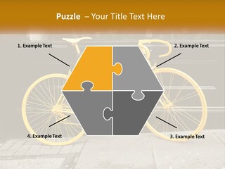A Yellow Bicycle Parked On The Side Of A Building PowerPoint Template
