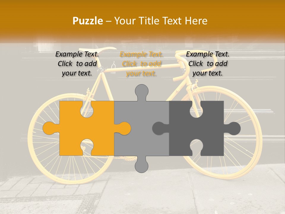 A Yellow Bicycle Parked On The Side Of A Building PowerPoint Template