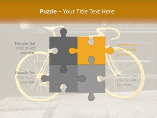 A Yellow Bicycle Parked On The Side Of A Building PowerPoint Template