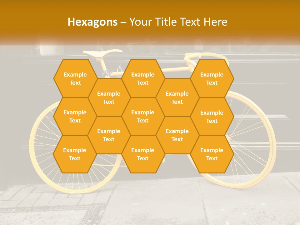 A Yellow Bicycle Parked On The Side Of A Building PowerPoint Template