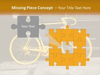 A Yellow Bicycle Parked On The Side Of A Building PowerPoint Template