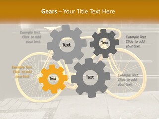 A Yellow Bicycle Parked On The Side Of A Building PowerPoint Template