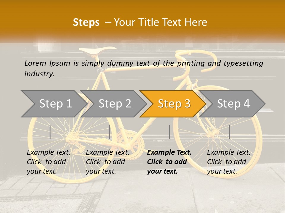 A Yellow Bicycle Parked On The Side Of A Building PowerPoint Template
