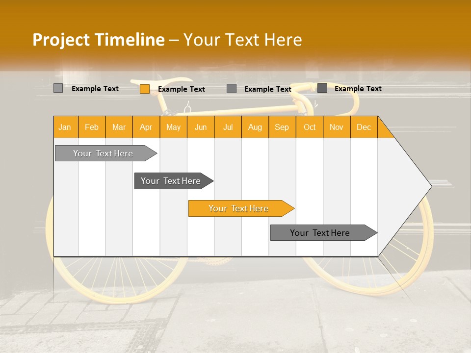 A Yellow Bicycle Parked On The Side Of A Building PowerPoint Template