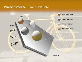 A Yellow Bicycle Parked On The Side Of A Building PowerPoint Template