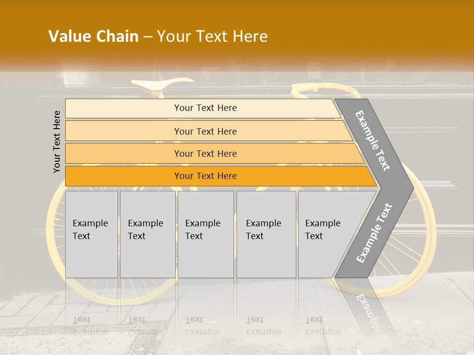 A Yellow Bicycle Parked On The Side Of A Building PowerPoint Template