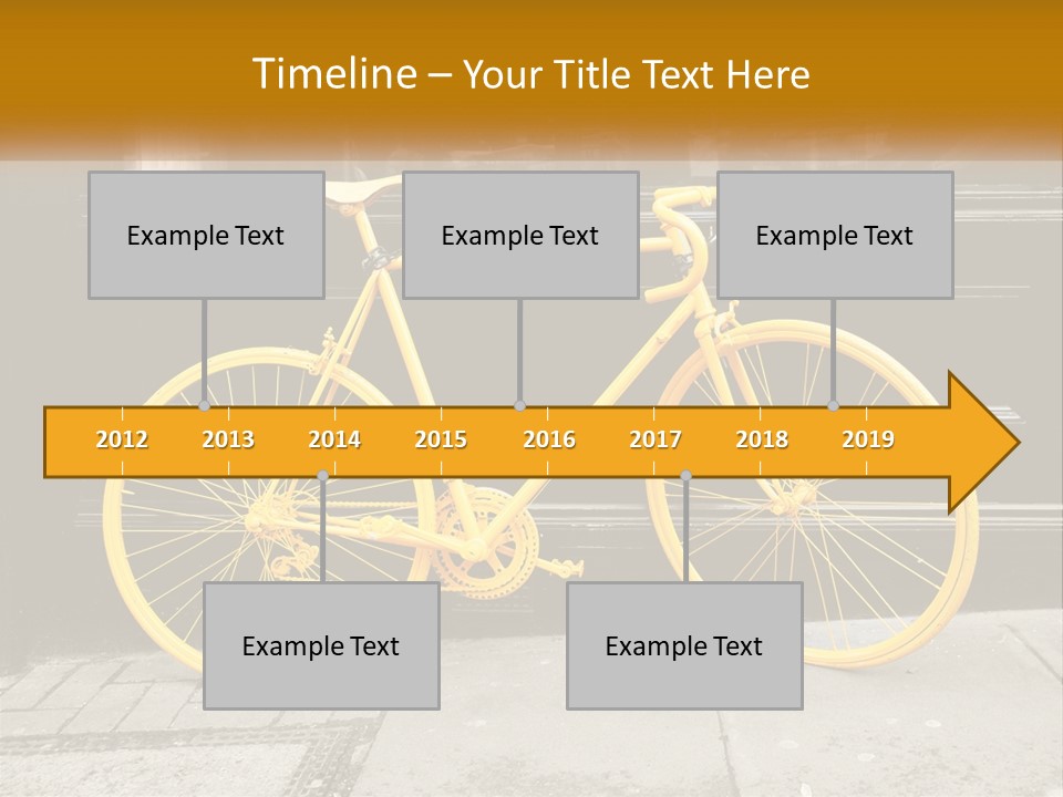 A Yellow Bicycle Parked On The Side Of A Building PowerPoint Template