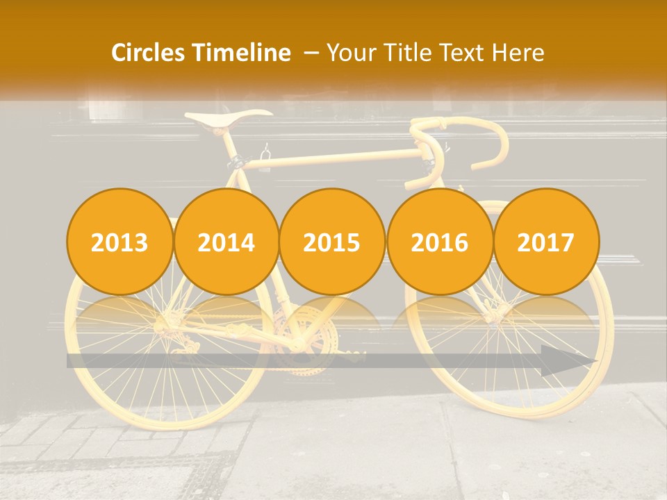 A Yellow Bicycle Parked On The Side Of A Building PowerPoint Template