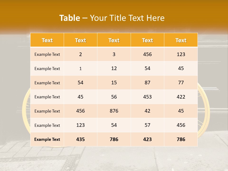 A Yellow Bicycle Parked On The Side Of A Building PowerPoint Template