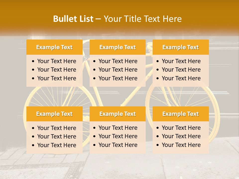 A Yellow Bicycle Parked On The Side Of A Building PowerPoint Template