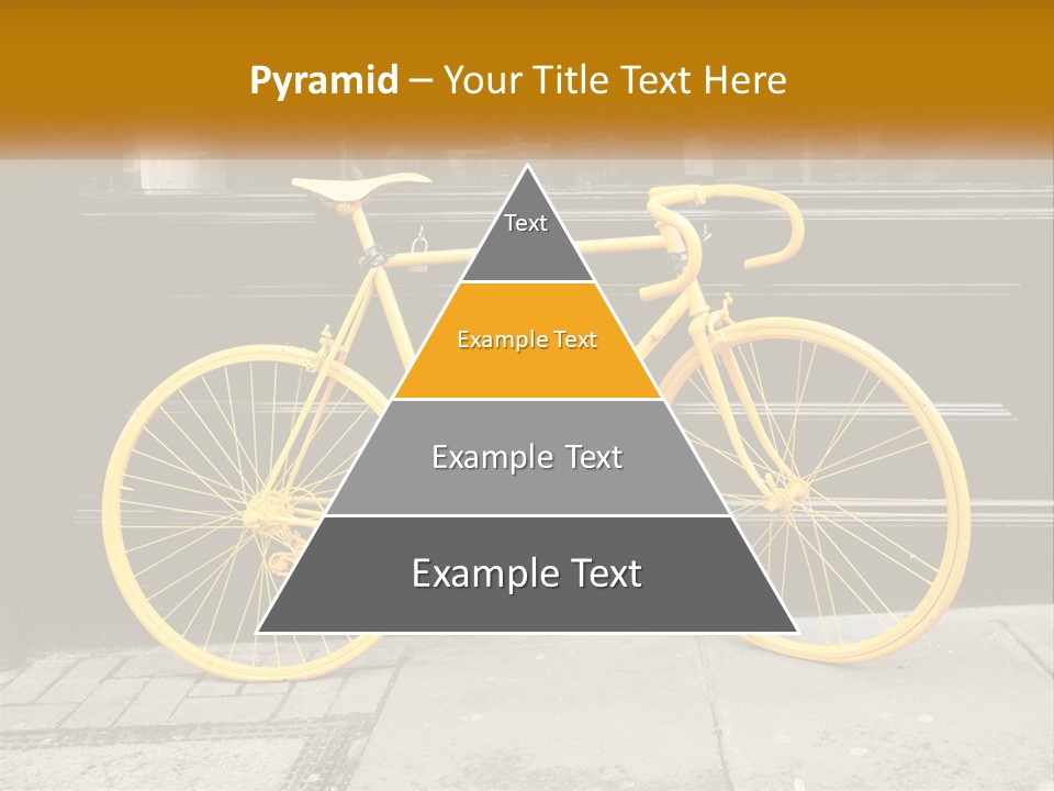 A Yellow Bicycle Parked On The Side Of A Building PowerPoint Template