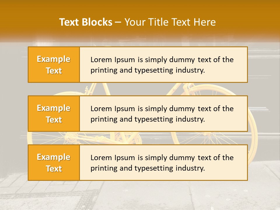 A Yellow Bicycle Parked On The Side Of A Building PowerPoint Template