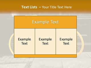 A Yellow Bicycle Parked On The Side Of A Building PowerPoint Template