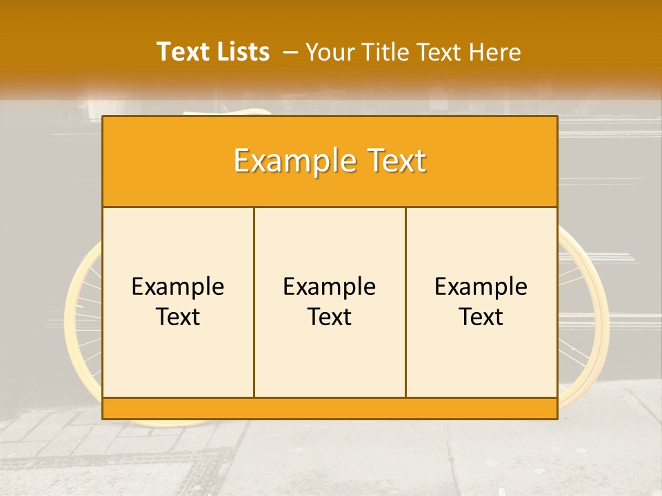 A Yellow Bicycle Parked On The Side Of A Building PowerPoint Template