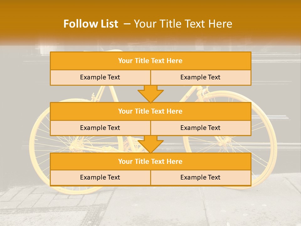 A Yellow Bicycle Parked On The Side Of A Building PowerPoint Template