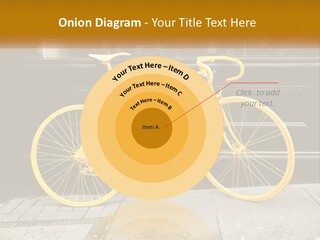 A Yellow Bicycle Parked On The Side Of A Building PowerPoint Template