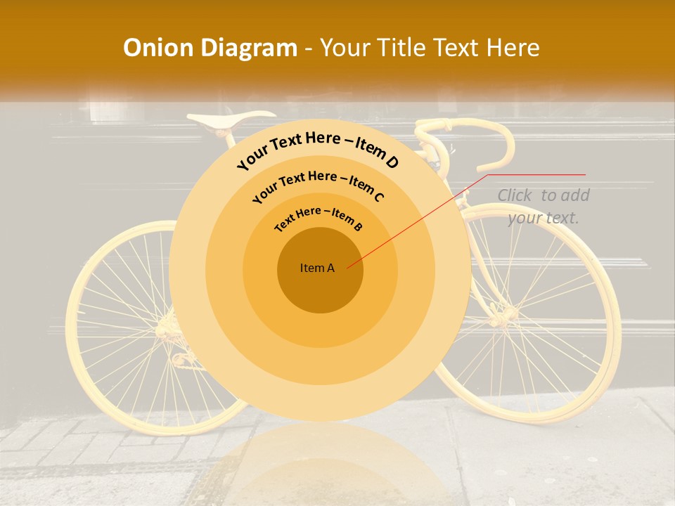 A Yellow Bicycle Parked On The Side Of A Building PowerPoint Template