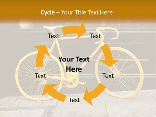 A Yellow Bicycle Parked On The Side Of A Building PowerPoint Template