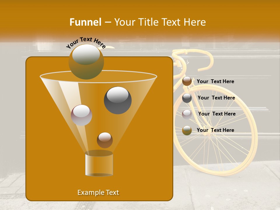 A Yellow Bicycle Parked On The Side Of A Building PowerPoint Template