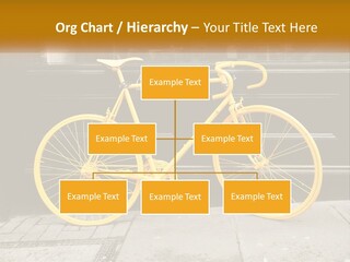 A Yellow Bicycle Parked On The Side Of A Building PowerPoint Template