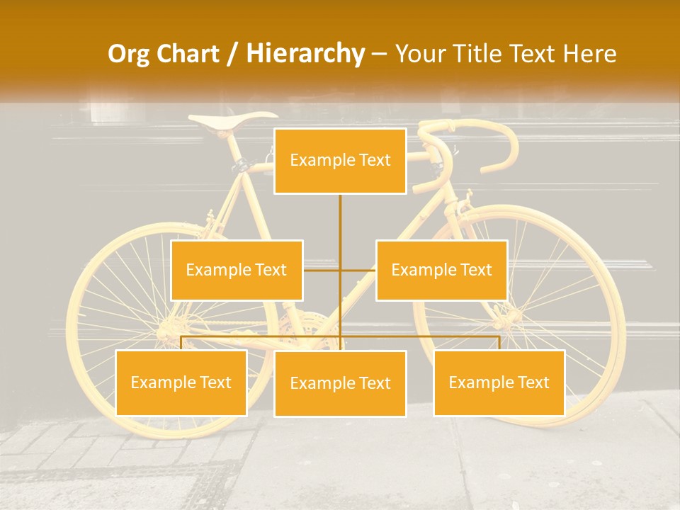 A Yellow Bicycle Parked On The Side Of A Building PowerPoint Template