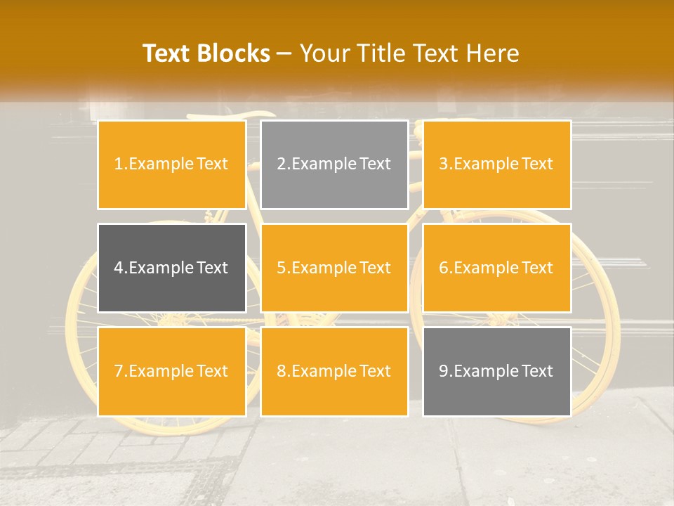 A Yellow Bicycle Parked On The Side Of A Building PowerPoint Template