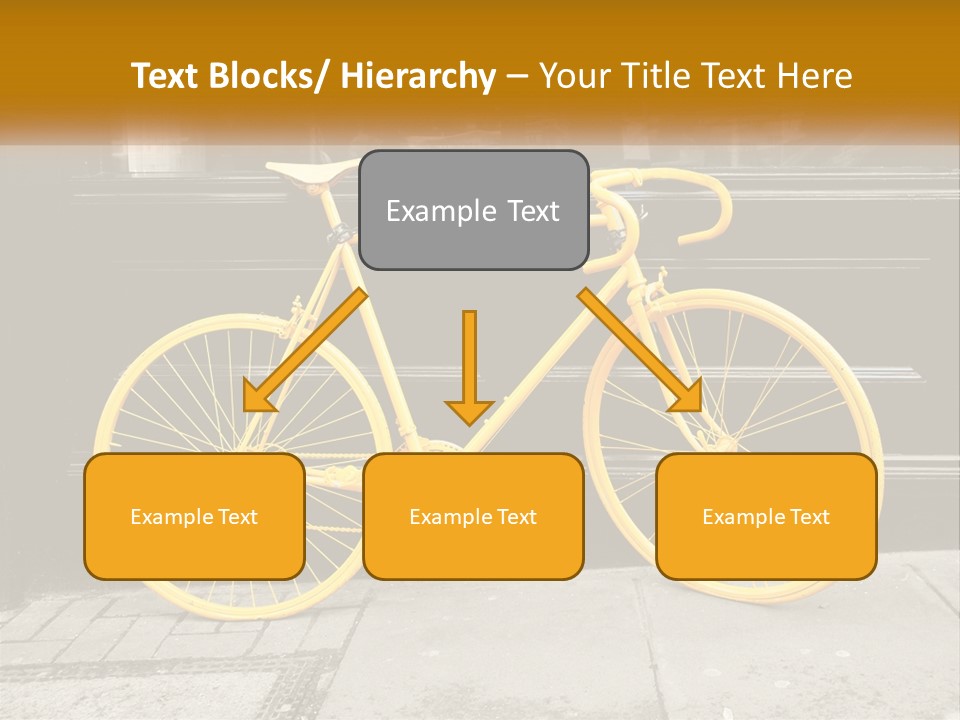 A Yellow Bicycle Parked On The Side Of A Building PowerPoint Template