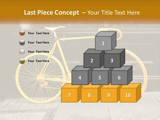 A Yellow Bicycle Parked On The Side Of A Building PowerPoint Template