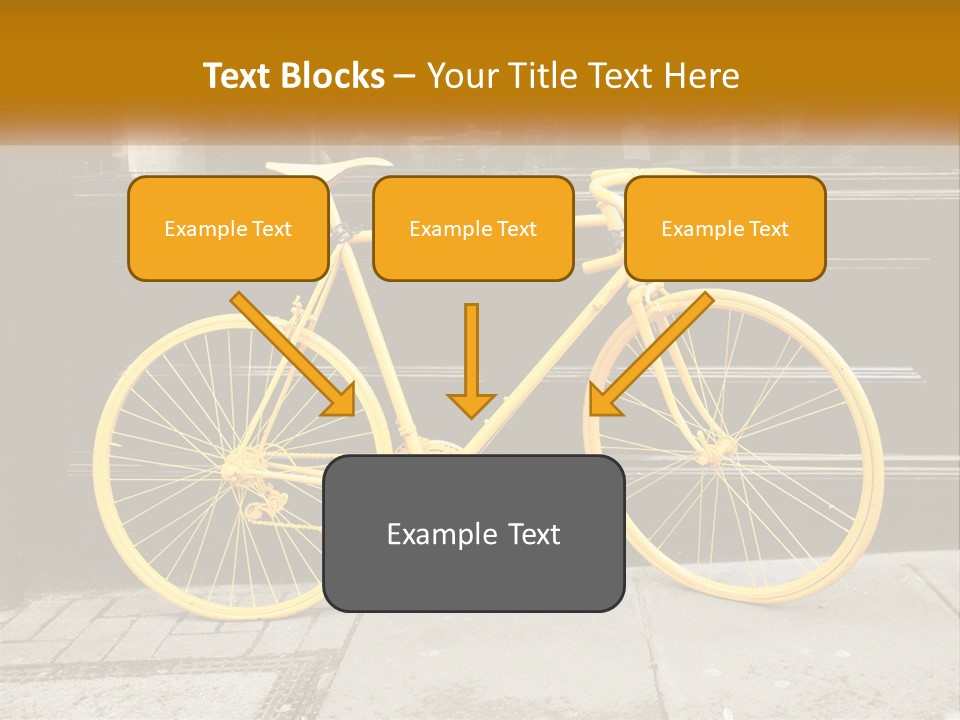 A Yellow Bicycle Parked On The Side Of A Building PowerPoint Template