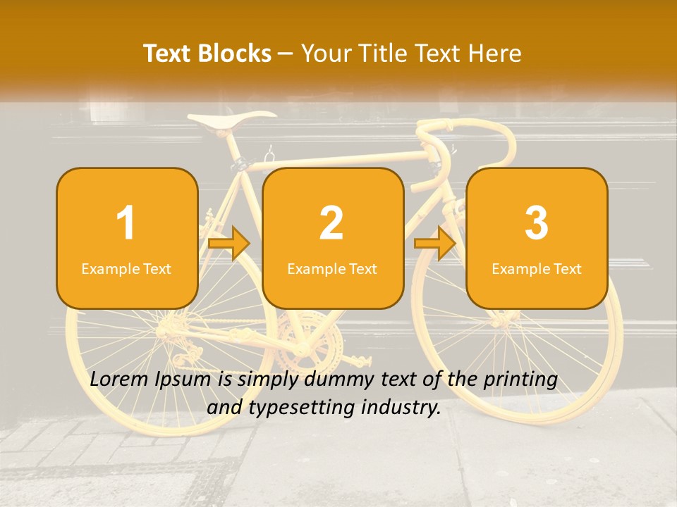 A Yellow Bicycle Parked On The Side Of A Building PowerPoint Template