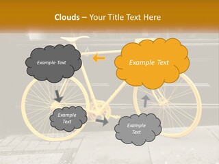 A Yellow Bicycle Parked On The Side Of A Building PowerPoint Template