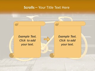 A Yellow Bicycle Parked On The Side Of A Building PowerPoint Template