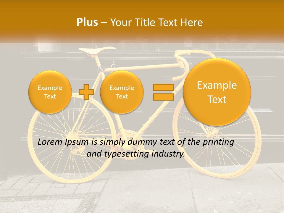 A Yellow Bicycle Parked On The Side Of A Building PowerPoint Template