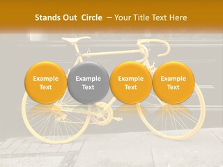 A Yellow Bicycle Parked On The Side Of A Building PowerPoint Template