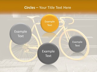 A Yellow Bicycle Parked On The Side Of A Building PowerPoint Template