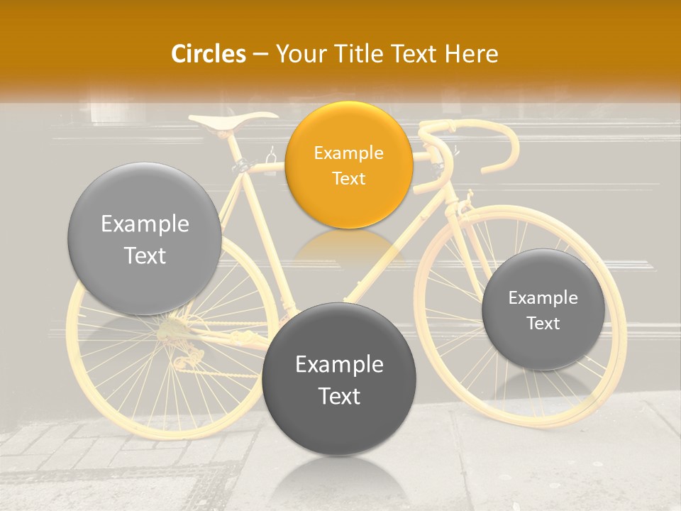 A Yellow Bicycle Parked On The Side Of A Building PowerPoint Template