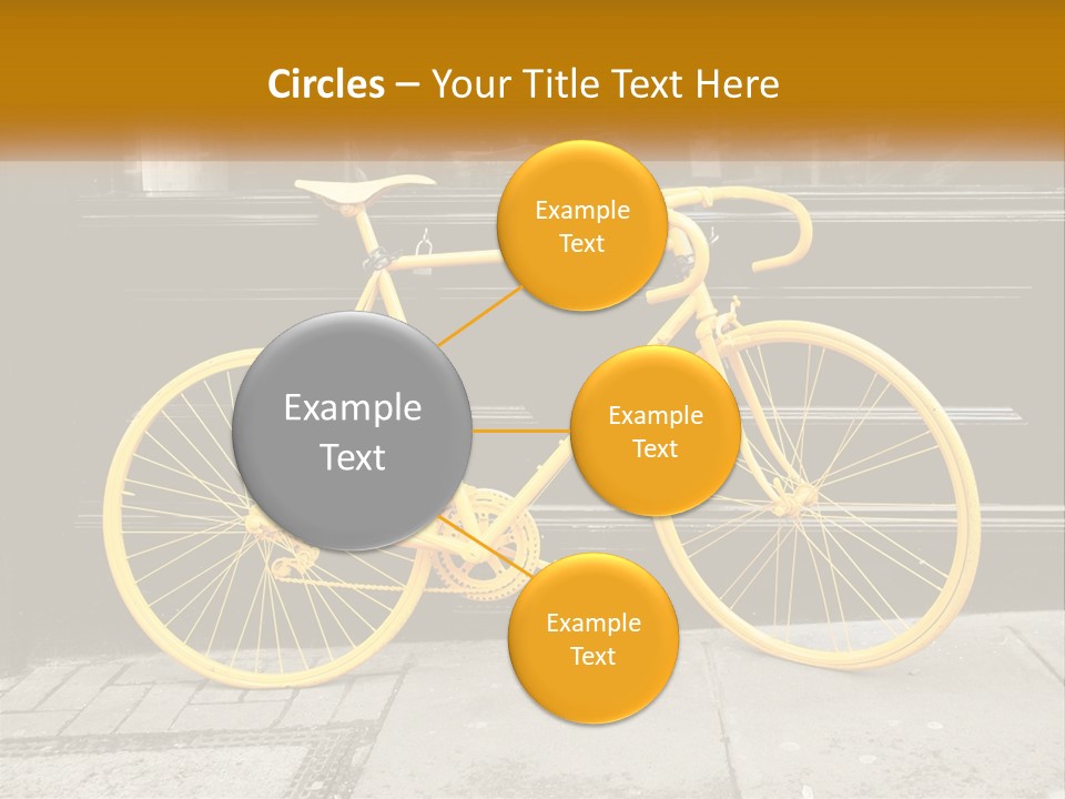 A Yellow Bicycle Parked On The Side Of A Building PowerPoint Template
