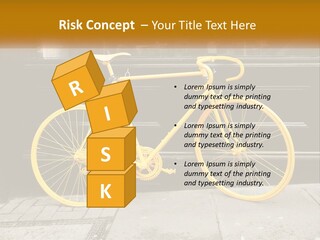 A Yellow Bicycle Parked On The Side Of A Building PowerPoint Template